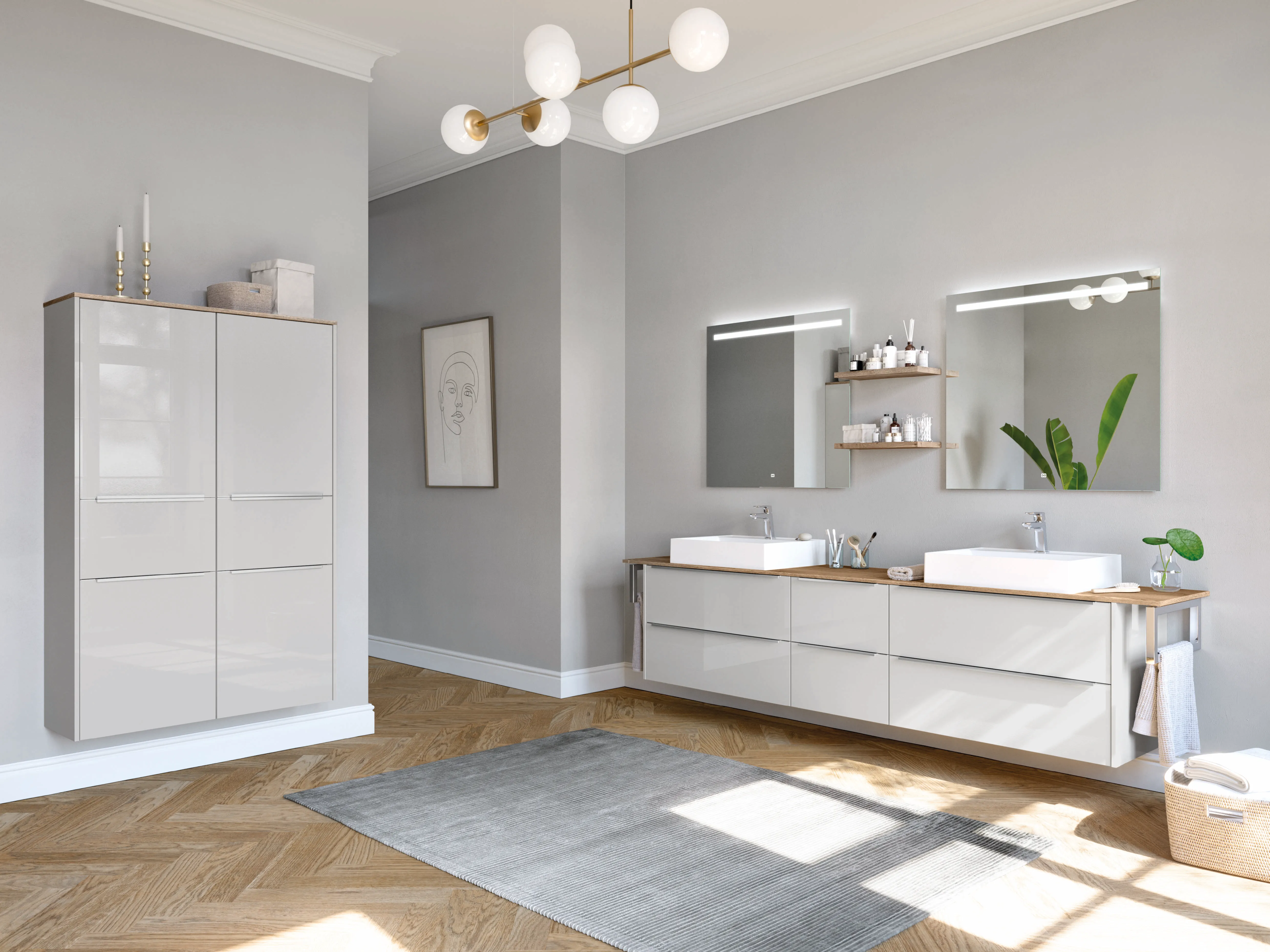 Flash — 455 Lacquered laminate, satin grey high gloss