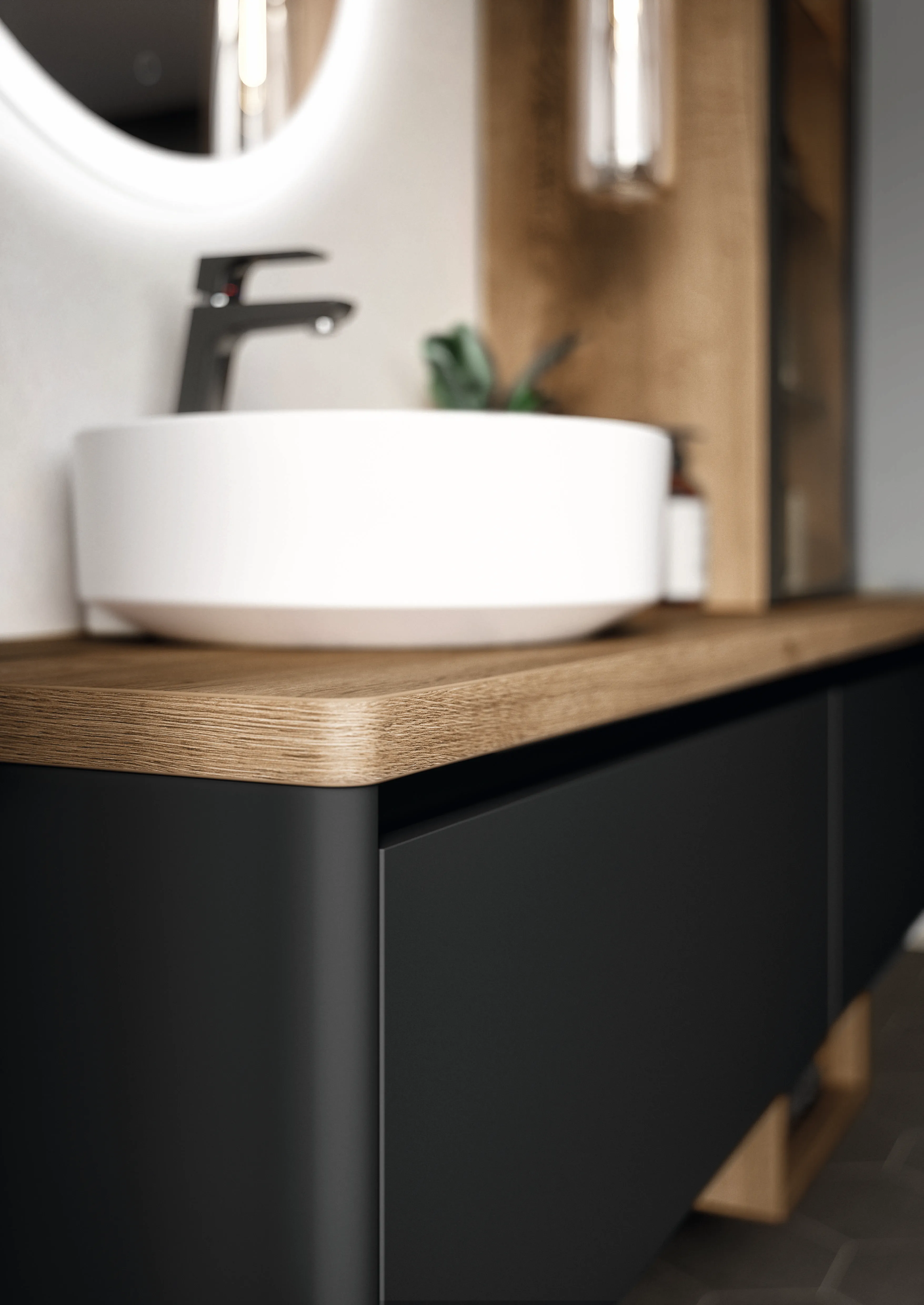 Touch 340 Lacquered laminate, black supermatt — detajl 1