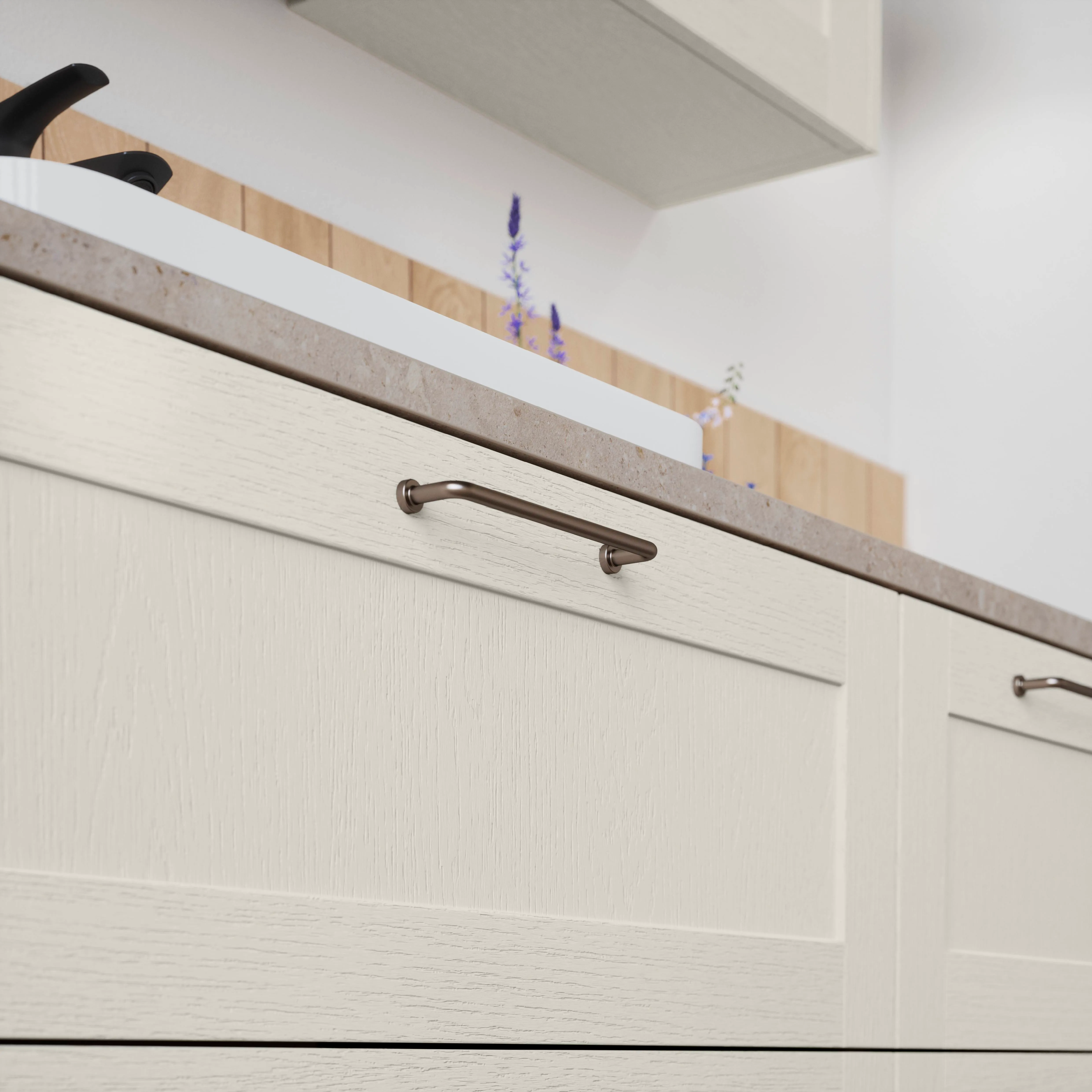 Frame 613 Lacquered laminate, white wood texture — detajl 1
