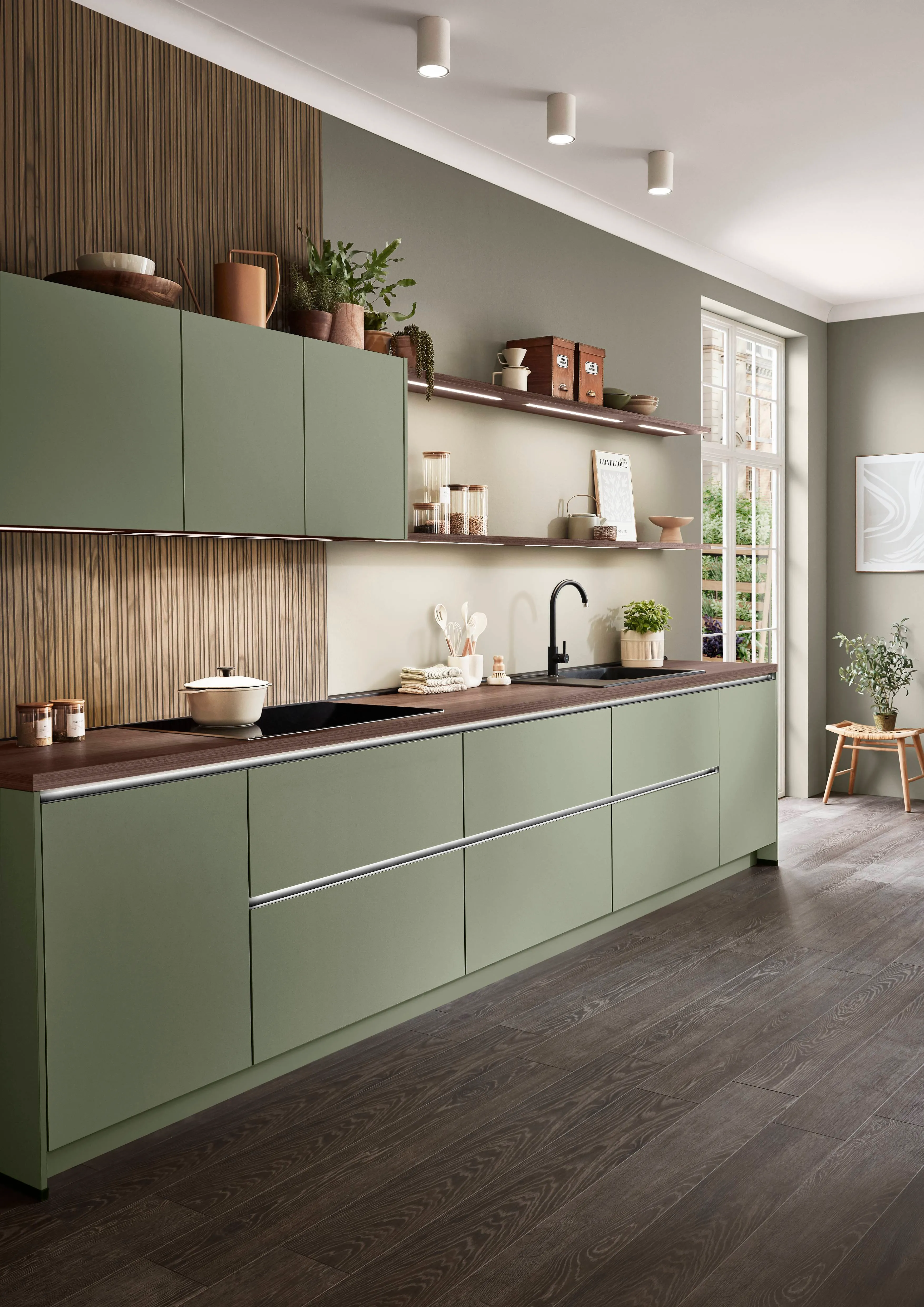 Senso 495 Lacquer, premium honed olive — ambient 2