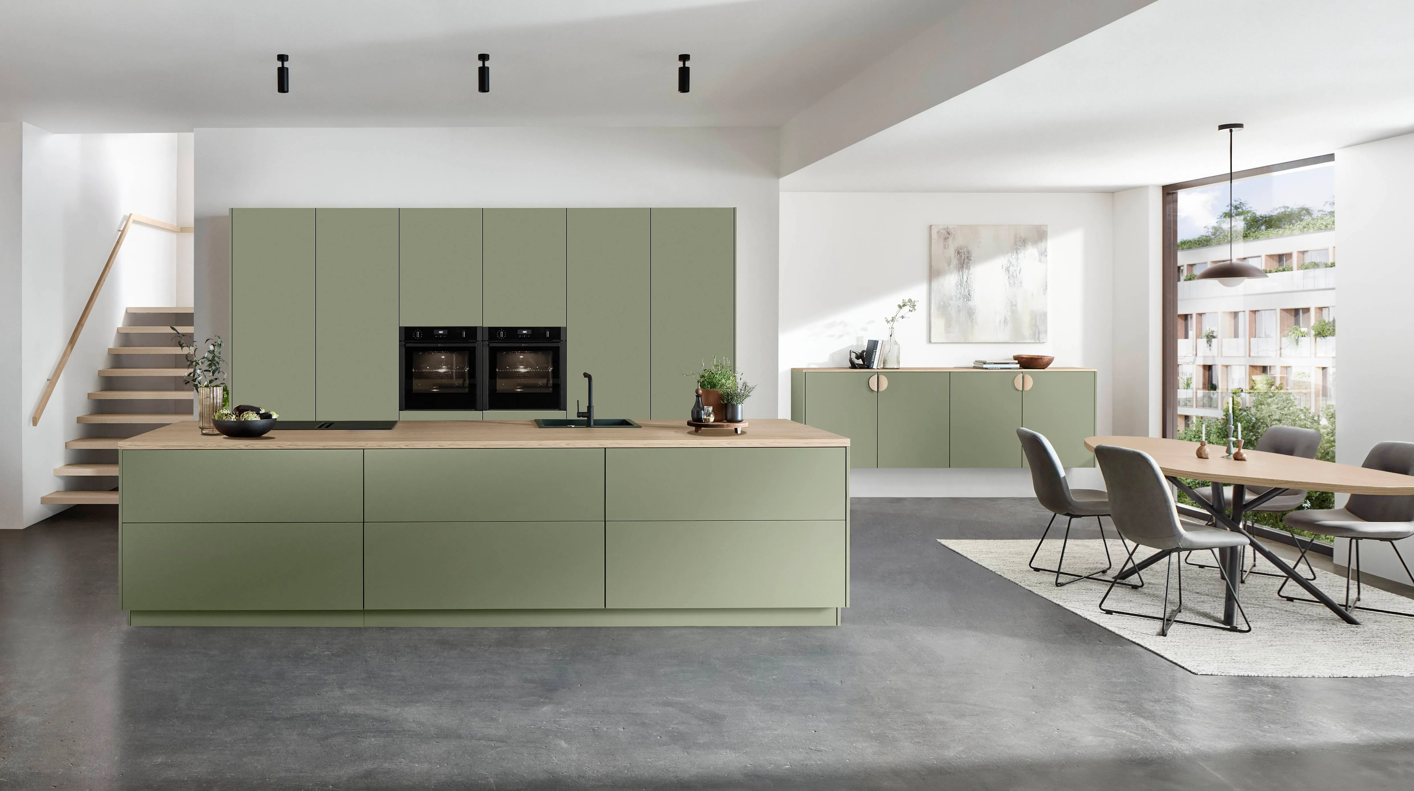 Senso 495 Lacquer, premium honed olive — ambient 17