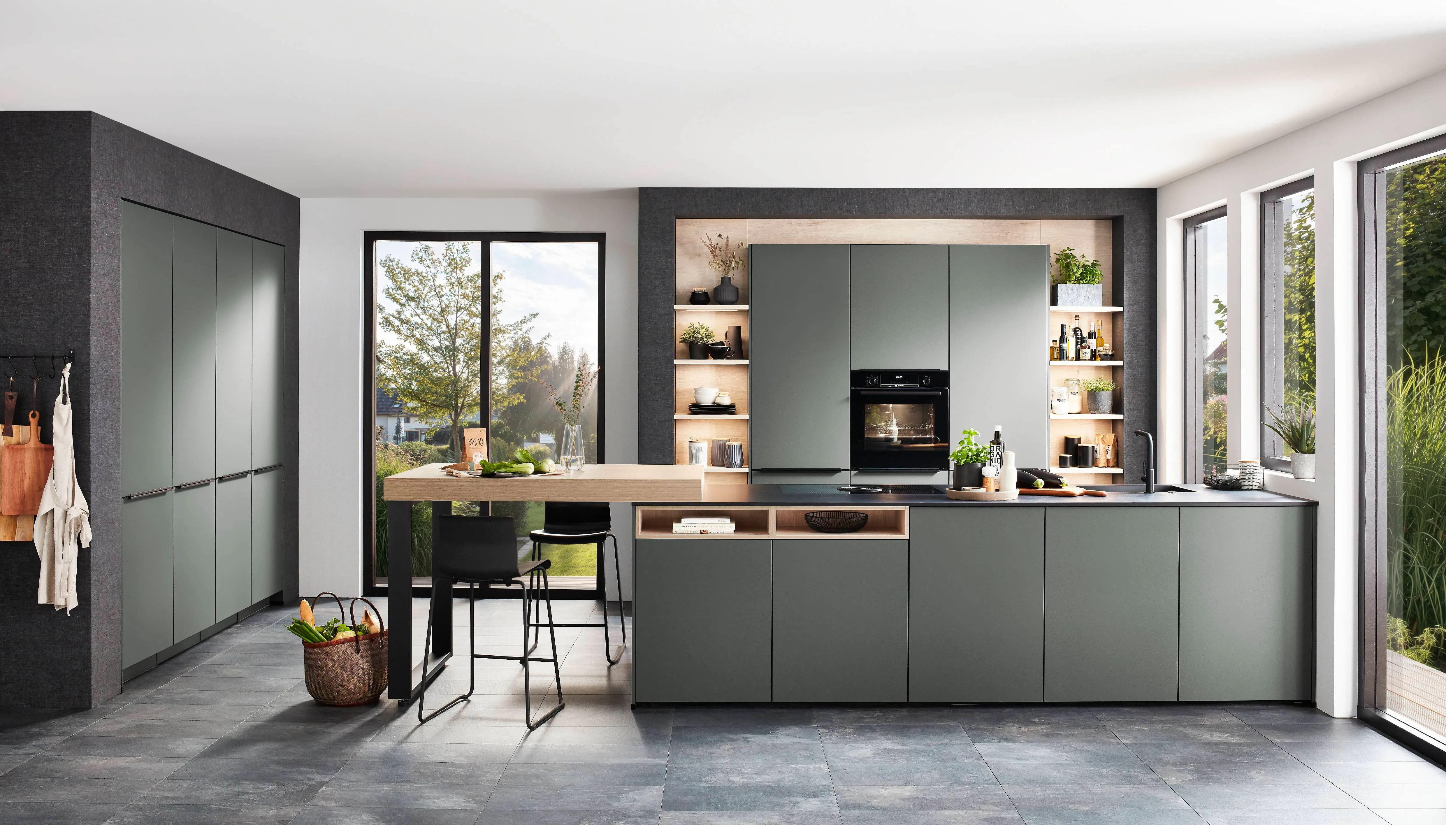 Easytouch — 964 Lacquered laminate, Mineral green ultra matt